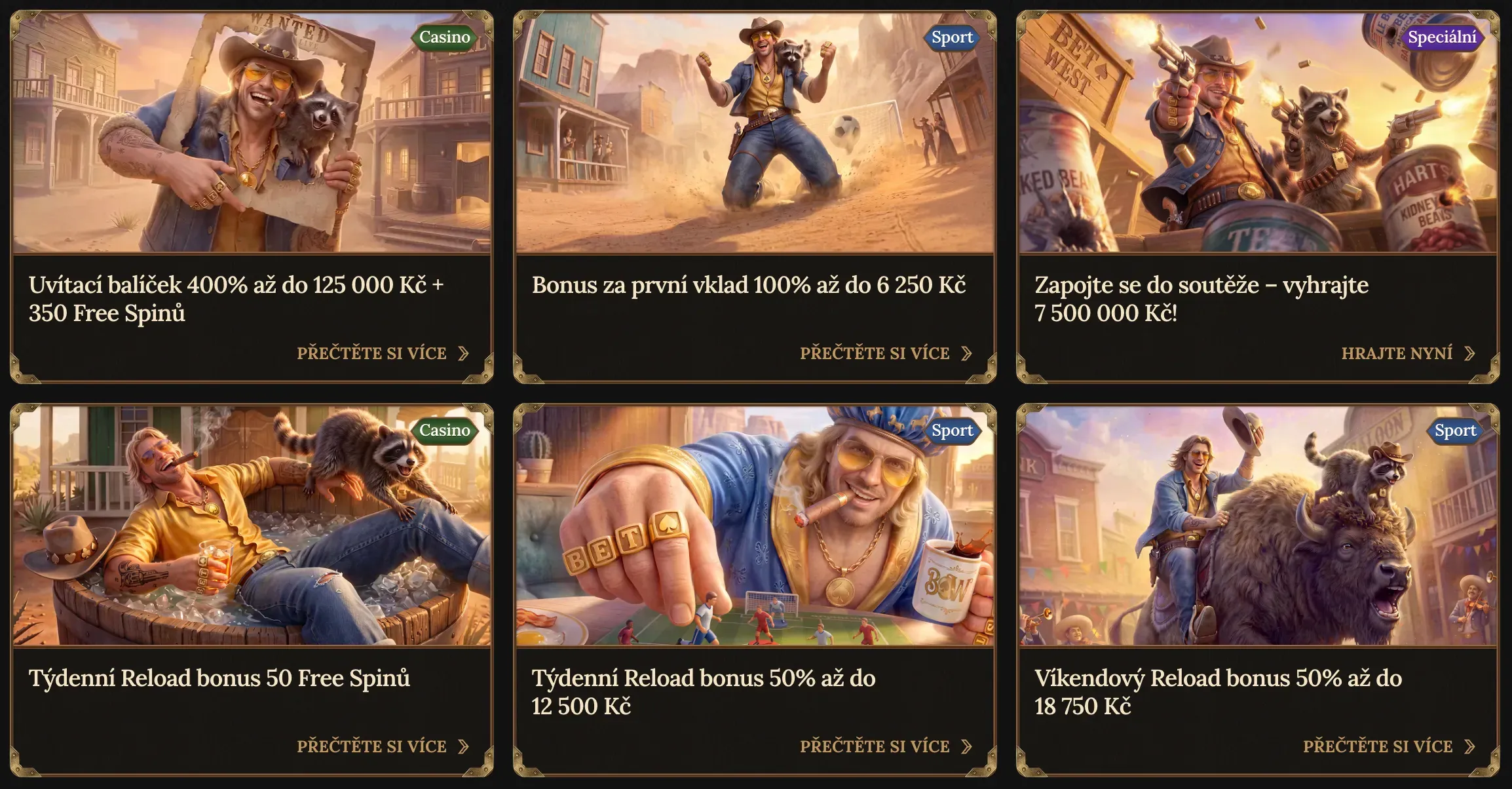 Propagační nabídky v kasinu BetWest